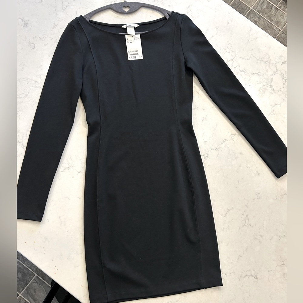 H&M Basic Tailored Body-con Long Sleeve Mini Dress